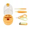 Momini Set de cuidado de uñas para bebé Sunny - Lima eléctrica para bebé con 6 cabezales, 2 velocidades, luz LED, Blanco/Amarillo