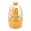 Momini Set de cuidado de uñas para bebé Sunny - Lima eléctrica para bebé con 6 cabezales, 2 velocidades, luz LED, Blanco/Amarillo