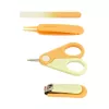 Momini Set de cuidado de uñas para bebé Sunny - Lima eléctrica para bebé con 6 cabezales, 2 velocidades, luz LED, Blanco/Amarillo