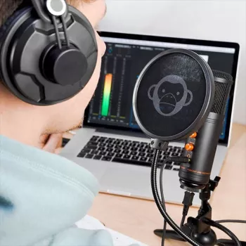 Monkey Banana MICO BK Micrófono de condensador USB para estudio y podcasting