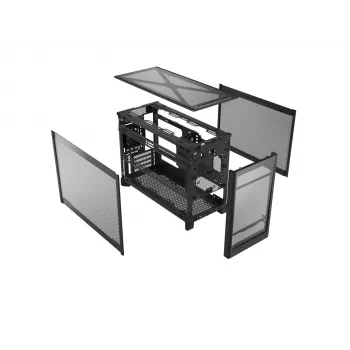 Caja de PC mini-torre Montech TEN (B), cristal templado, negro, Micro-ATX/Mini-ITX