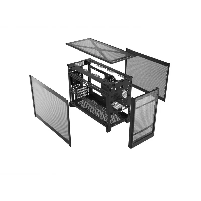 Caja de PC mini-torre Montech TEN (B), cristal templado, negro, Micro-ATX/Mini-ITX
