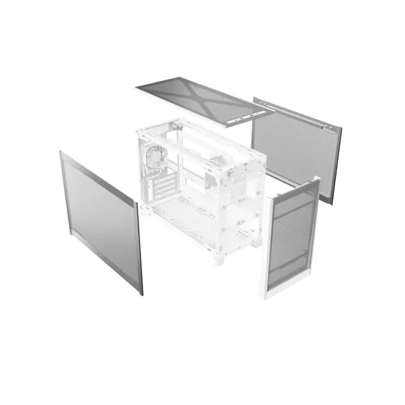 MONTECH TEN (W) caja de PC mini torre blanca - Micro ATX / Mini-ITX, cristal templado, ARGB