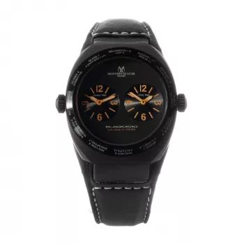 MONTRES DE LUXE Reloj unisex Analógico Cuarzo 09BK-3002 40mm Caja de acero inoxidable Correa de piel negra