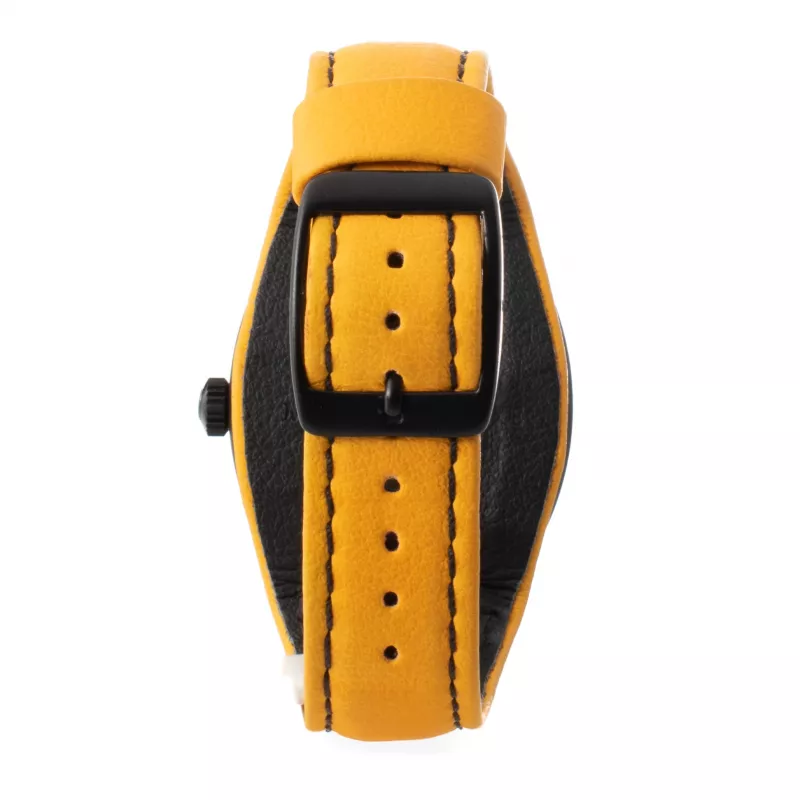MONTRES DE LUXE Reloj unisex 09BK-2502 40mm Acero inoxidable Piel negra