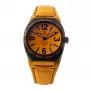 MONTRES DE LUXE Reloj unisex 09BK-2502 40mm Acero inoxidable Piel negra