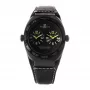 MONTRES DE LUXE Reloj unisex 09BK-3003 40mm cuarzo analógico acero inoxidable piel negro