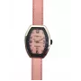 MONTRES DE LUXE reloj de mujer analógico de cuarzo 09EX-L/A8303 35mm caja de acero inoxidable correa de piel negra esfera plateada