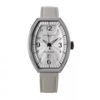 MONTRES DE LUXE Reloj analógico de cuarzo de mujer 09EX-LAS-8300 39mm Acero inoxidable Piel