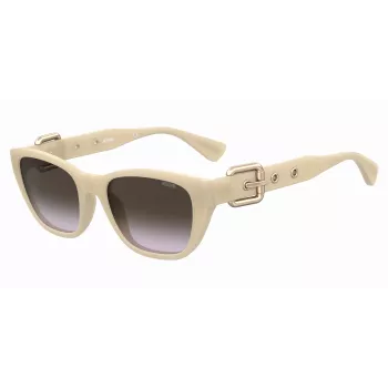 MOSCHINO MOS130-S-SZJ Gafas de sol para mujer Havana acetato montura cuadrada lentes marrón degradado 55 mm