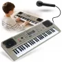 MQ 807 USB Teclado electrónico didáctico, 61 teclas, 16 timbres, 10 ritmos, gris