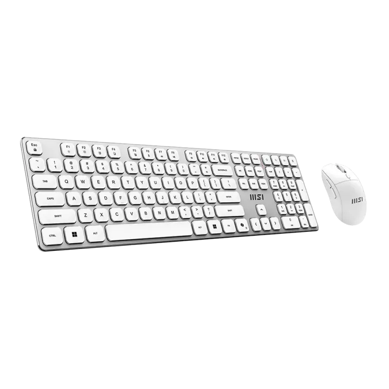 MSI Forge K210 Wireless Combo White US - Conjunto de teclado y ratón
