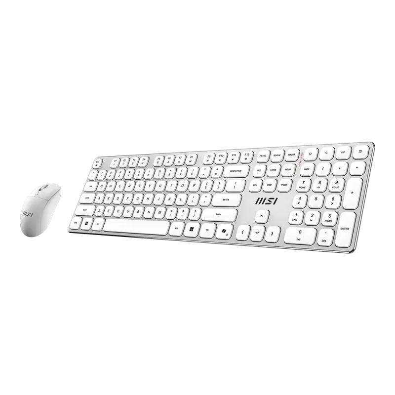 MSI Forge K210 Wireless Combo White US - Conjunto de teclado y ratón