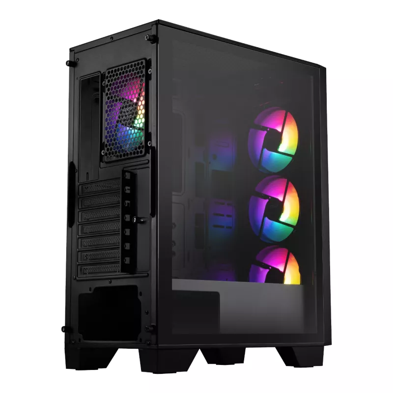 Caja de PC gaming semitorre ATX MSI MAG FORGE 130A Airflow - negra, cristal templado, 4 ventiladores ARGB