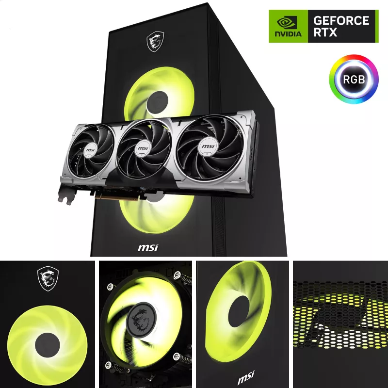 PC de sobremesa MSI MAG Infinite S AI 2NVM7-002AT (negro/transparente, Windows 11 Home)