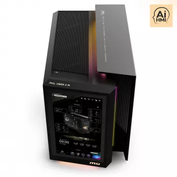 MSI MEG Vision X AI 2NVV9-285AT PC de sobremesa (negro/transparente, Windows 11 Home)