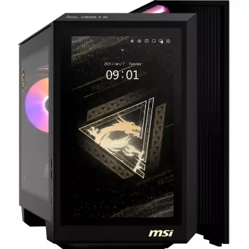MSI MEG Vision X AI 2NVV9-285AT PC de sobremesa (negro/transparente, Windows 11 Home)