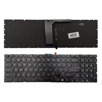 MSI MS-16JB Teclado de repuesto para portátil - US inglés QWERTY, retroiluminado, negro