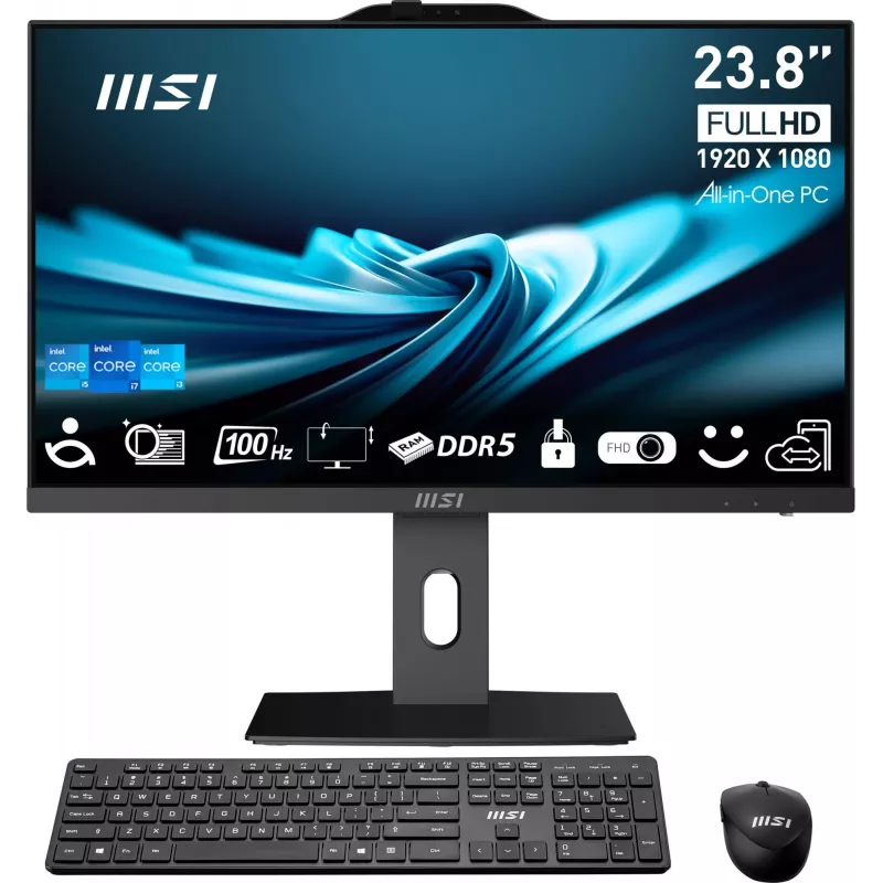 MSI PRO AP242P 14M-1096XEU PC todo en uno, 23,8 inch FHD IPS, Intel Core i7-14700, 16GB RAM, 1TB SSD, Wi-Fi 6E, sin sistema operativo, negro