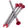 MSR Carbon-Core estaca de aluminio, fibra de carbono rojo, plata 4 uds.