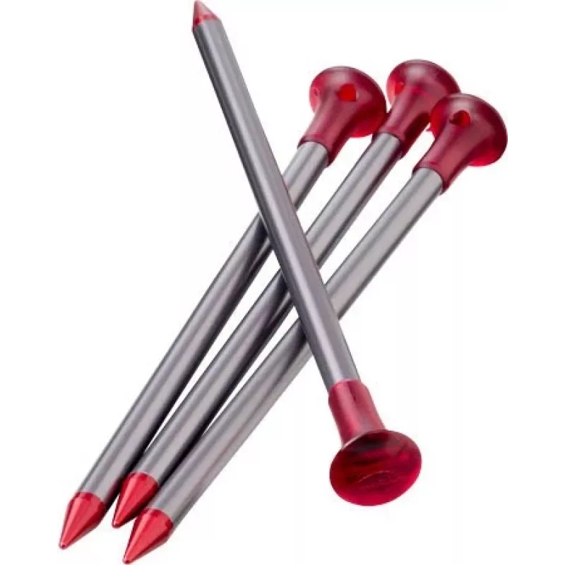 MSR Carbon-Core estaca de aluminio, fibra de carbono rojo, plata 4 uds.