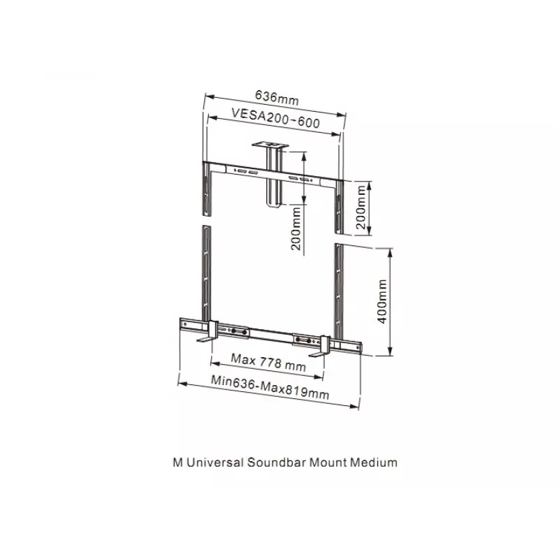 Multibrackets M soporte universal para barra de sonido y cámara mediano