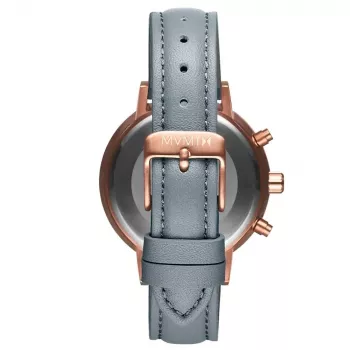 MVMT Reloj Nova Chrono para mujer 38mm oro rosa acero inoxidable piel verde D-FC01-RGGR