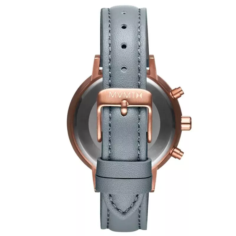 MVMT Reloj Nova Chrono para mujer 38mm oro rosa acero inoxidable piel verde D-FC01-RGGR