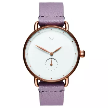 MVMT reloj mujer Nova Chrono D-FR01-RGPU 36mm acero inoxidable oro rosa piel morada