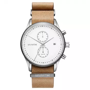 Reloj de mujer MVMT D-MV01-WT (42 mm) - esfera blanca, correa de piel blanca