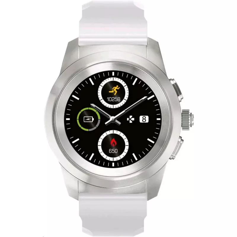 Smartwatch MyKronoz ZeTime plateado/blanco, silicona, plano