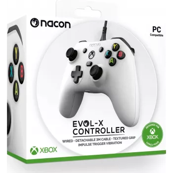 NACON EVOL-X Mando con cable para Xbox Series X|S, Xbox One, PC - Blanco