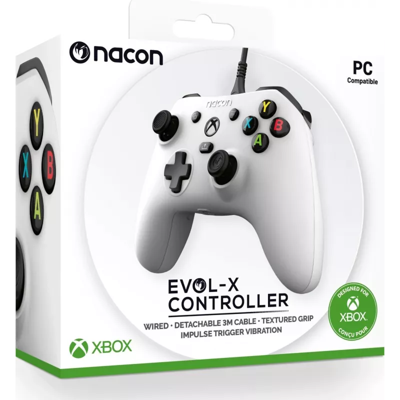NACON EVOL-X Mando con cable para Xbox Series X|S, Xbox One, PC - Blanco