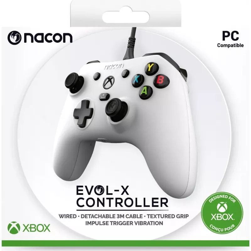 NACON EVOL-X Mando con cable para Xbox Series X|S, Xbox One, PC - Blanco