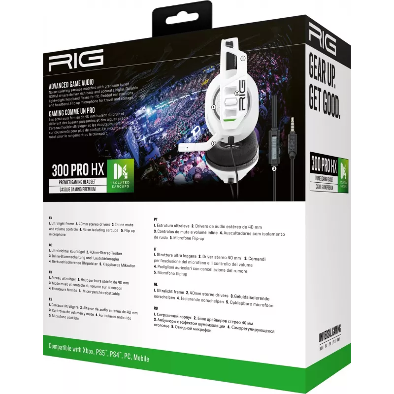 Auriculares gaming NACON RIG 300HX para Xbox, blancos