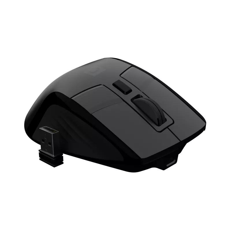 Natec Jaguar Pro Ratón Gaming Inalámbrico, 2,4 GHz + Bluetooth, 4000 DPI, Negro
