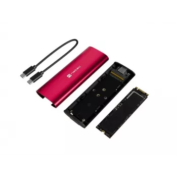 NATEC RHINO Carcasa externa para SSD M.2 NVMe, USB-C 3.2 Gen 2, rojo rubí