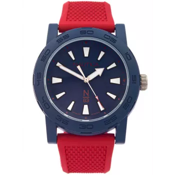 Nautica reloj de hombre Atlantic de cuarzo analógico NAPATF204 esfera azul correa de silicona azul 42,5mm