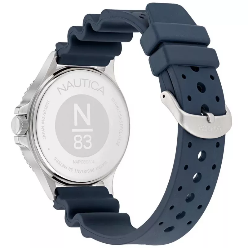 Nautica Coral Bay reloj de buceo hombre NAPCBS304 43mm correa de silicona azul