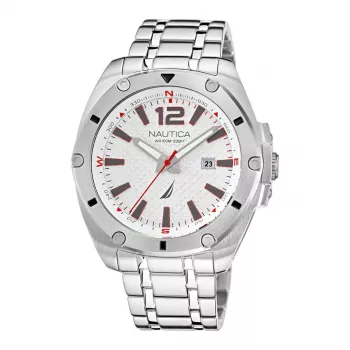 Reloj de hombre Nautica Accra Beach cuarzo analógico NAPTCS221 44mm esfera negra correa de silicona