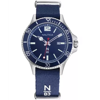 Reloj de cuarzo analógico para hombre Nautica NAPABS904 43 mm correa de silicona azul