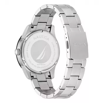 NAUTICA Reloj de cuarzo analógico de hombre NAPPBF201 con esfera azul y correa de silicona azul, 42 mm