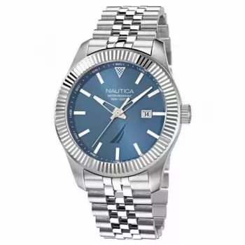 Nautica Reloj de hombre NAPPBS248 analógico de cuarzo 43mm esfera negra correa de silicona