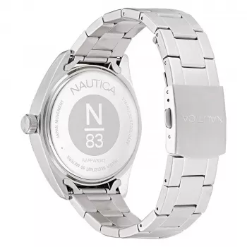 Nautica Reloj de hombre cuarzo analógico NAPFWS307 44 mm esfera azul correa de silicona azul