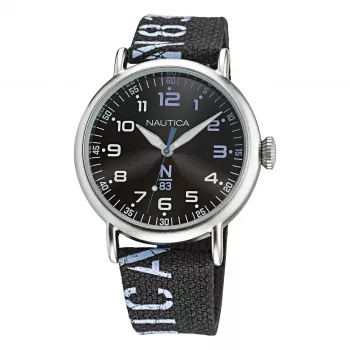 Nautica Reloj hombre cuarzo analógico NAPLSF015 esfera azul correa de silicona azul 40mm