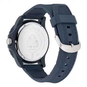 Nautica Reloj cronógrafo de cuarzo de hombre NAPFWS302 45mm esfera azul pulsera de silicona