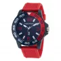 Reloj de cuarzo de hombre Nautica NAPFWS303 45 mm acero inoxidable esfera negra correa de silicona