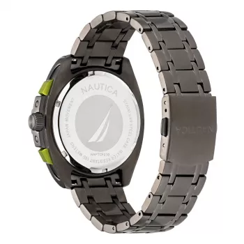 Nautica reloj de cuarzo hombre NAPTCF210 44mm acero inoxidable esfera azul correa de silicona