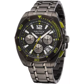 Nautica reloj de cuarzo hombre NAPTCF210 44mm acero inoxidable esfera azul correa de silicona