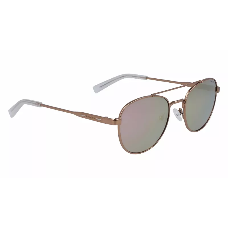 Nautica N4641SP-785 Gafas de sol polarizadas rectangulares para hombre, marrón carey, 53 mm